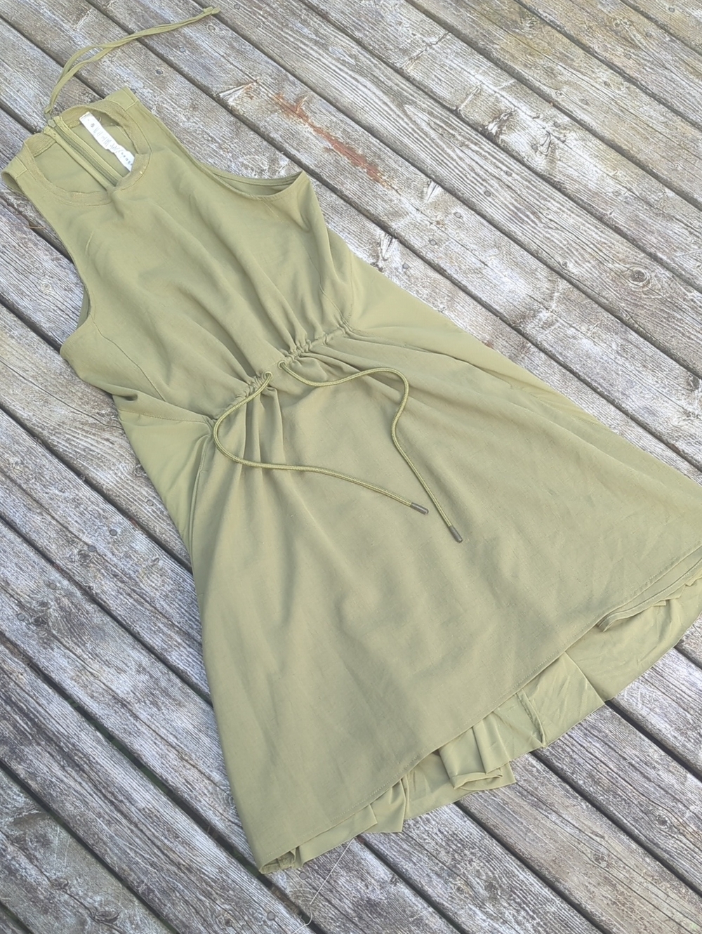 Lululemon Martini Olive Dress.  Linen Look